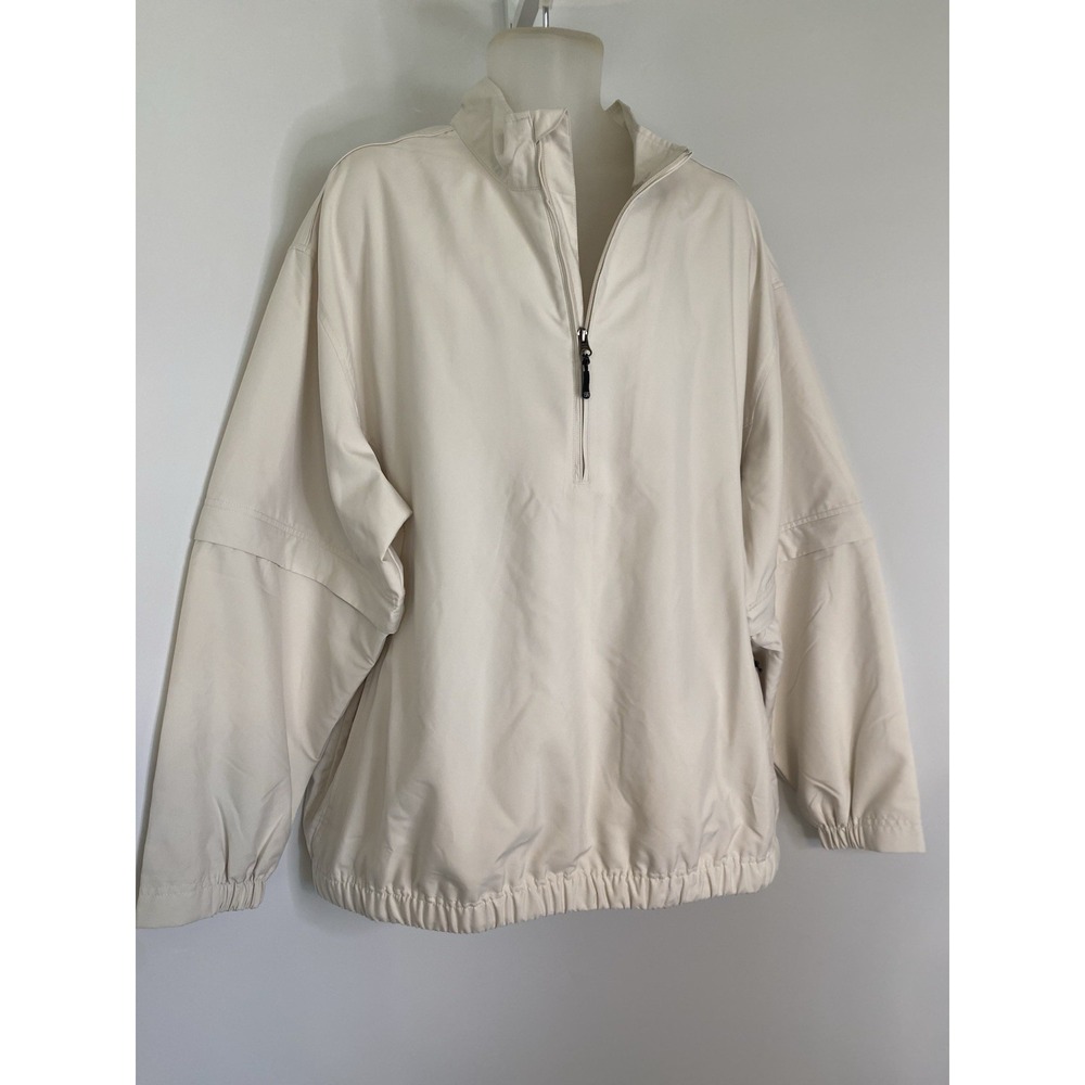 Cutter & Buck CB Windtek Half Zip Ivory Golf Jacket Men's 2XB/2TG Zipped Pockets